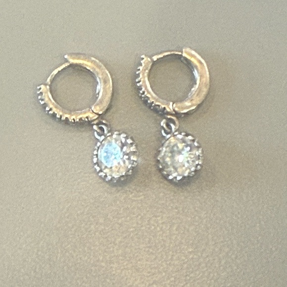 Elegant Silver Drop Earrings - Picture 1 of 6
